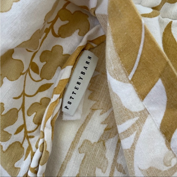 Pre Owned Set of 2 Pottery Barn Linen Pillow Cases Yellow/White Floral Print - Picture 6 of 10